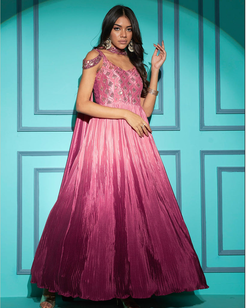 dusty pink lace appliqué evening dresses long 2020 detachable skirt el –  inspirationalbridal